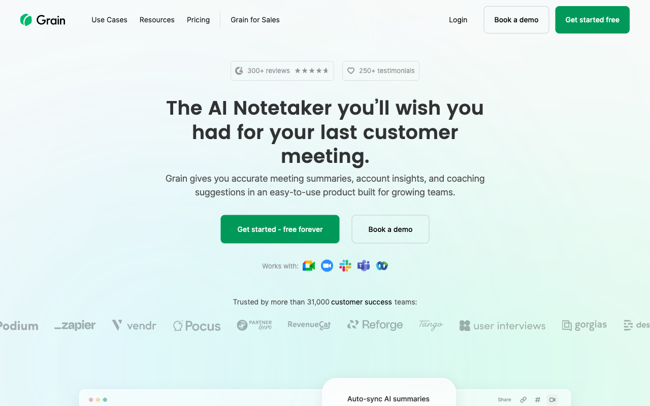 Grain website screenshot